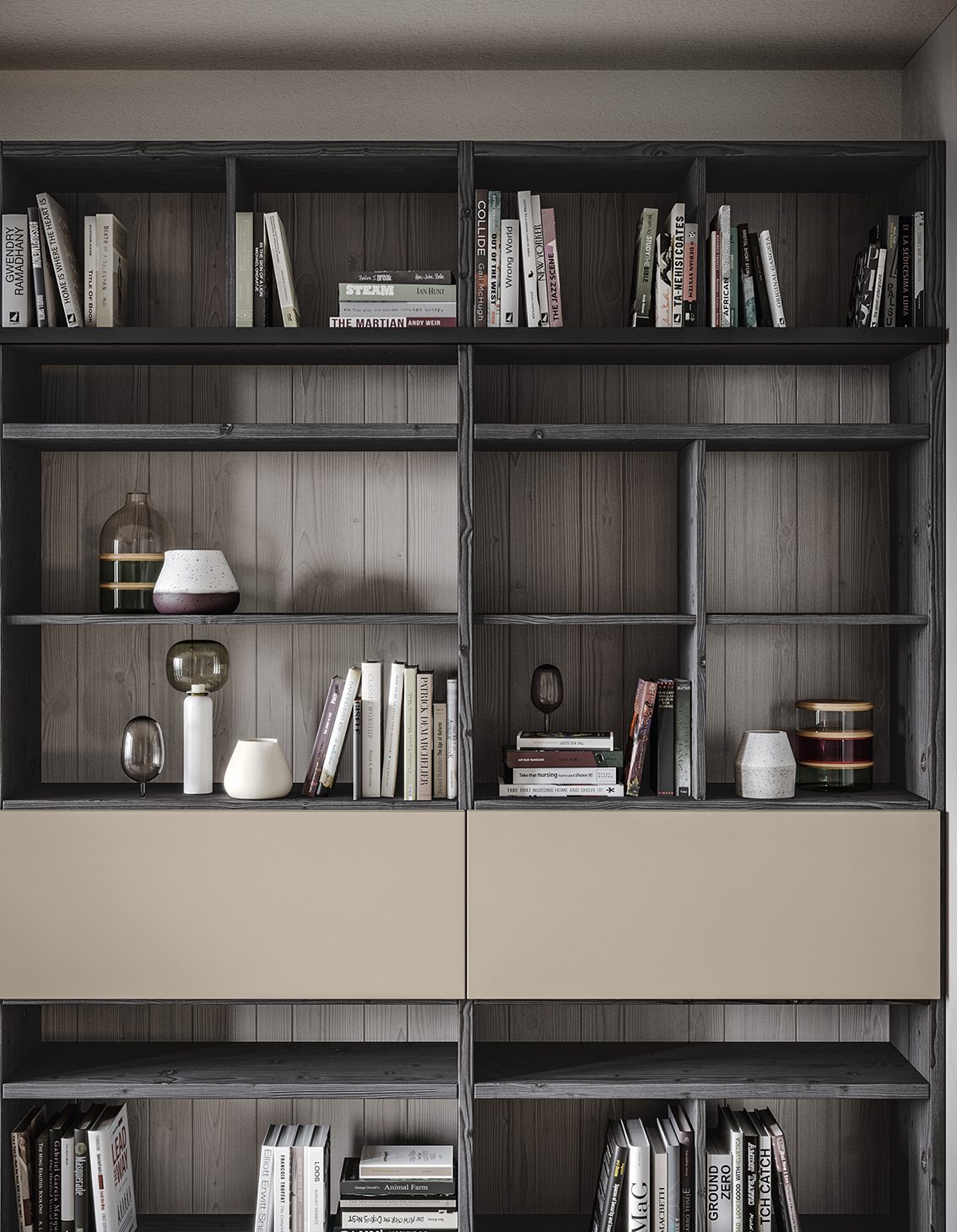 Scandola Mobili M04 – Parete libreria — Bookcase with Ladder