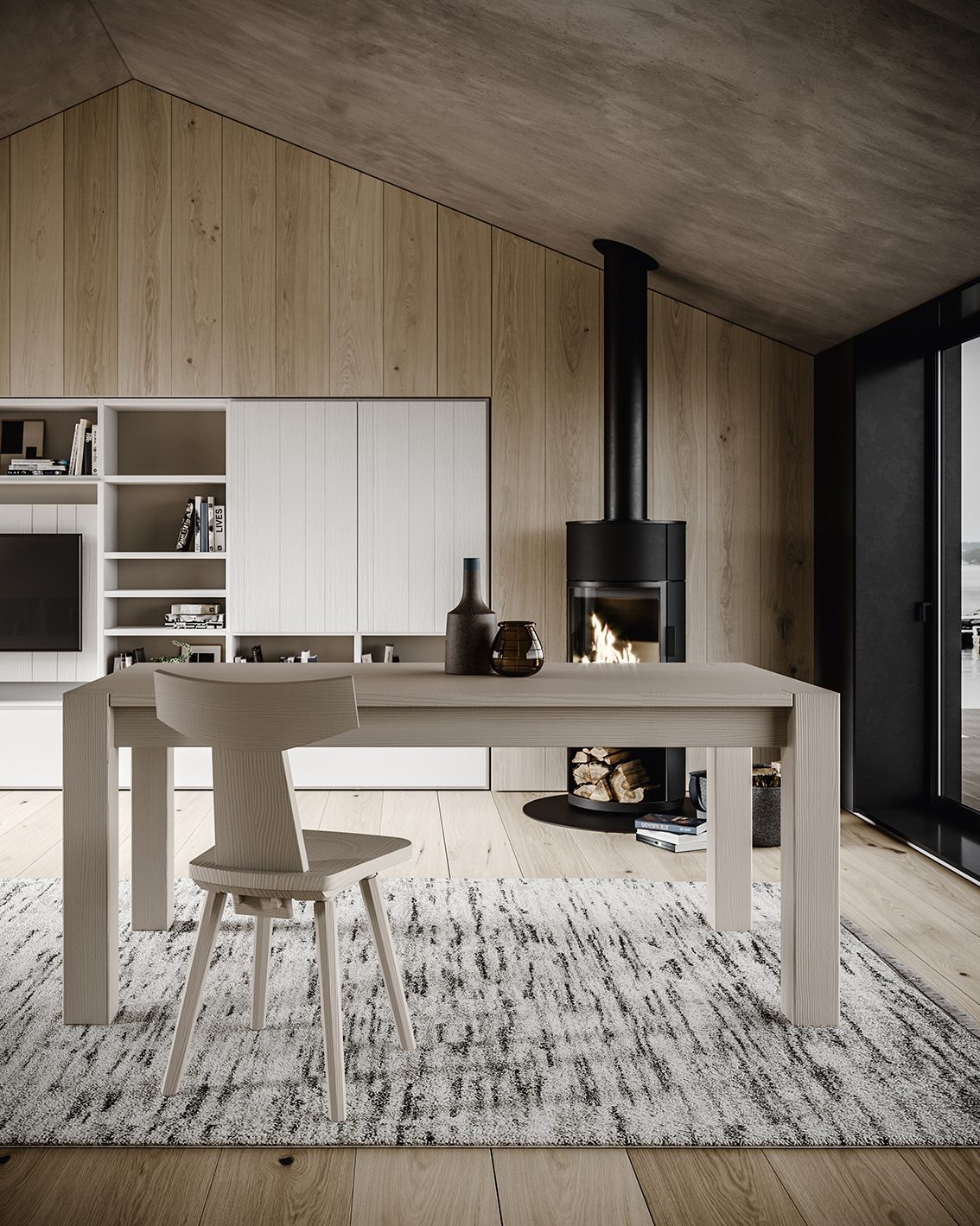 Modern Italian living room furniture Scandola Mobili M05 – Parete in nicchia