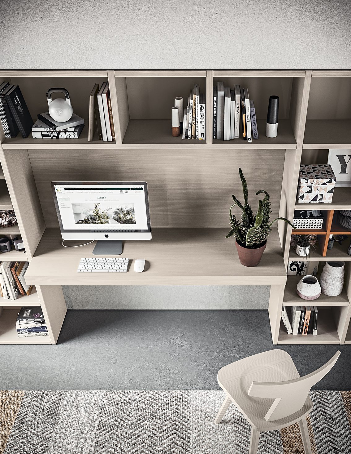 Scandola Mobili M07 – Libreria con scrivania — Bookcase & Desk