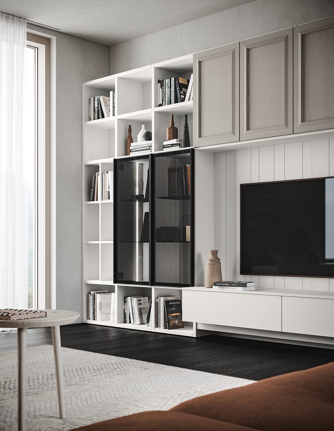 Scandola Mobili M08 – Soggiorno classico — Bookcase & TV