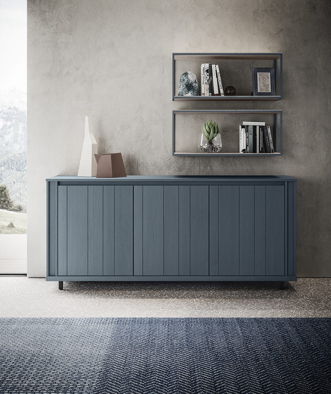 Scandola Mobili M09 – Salotto contemporaneo — Blue Sideboard