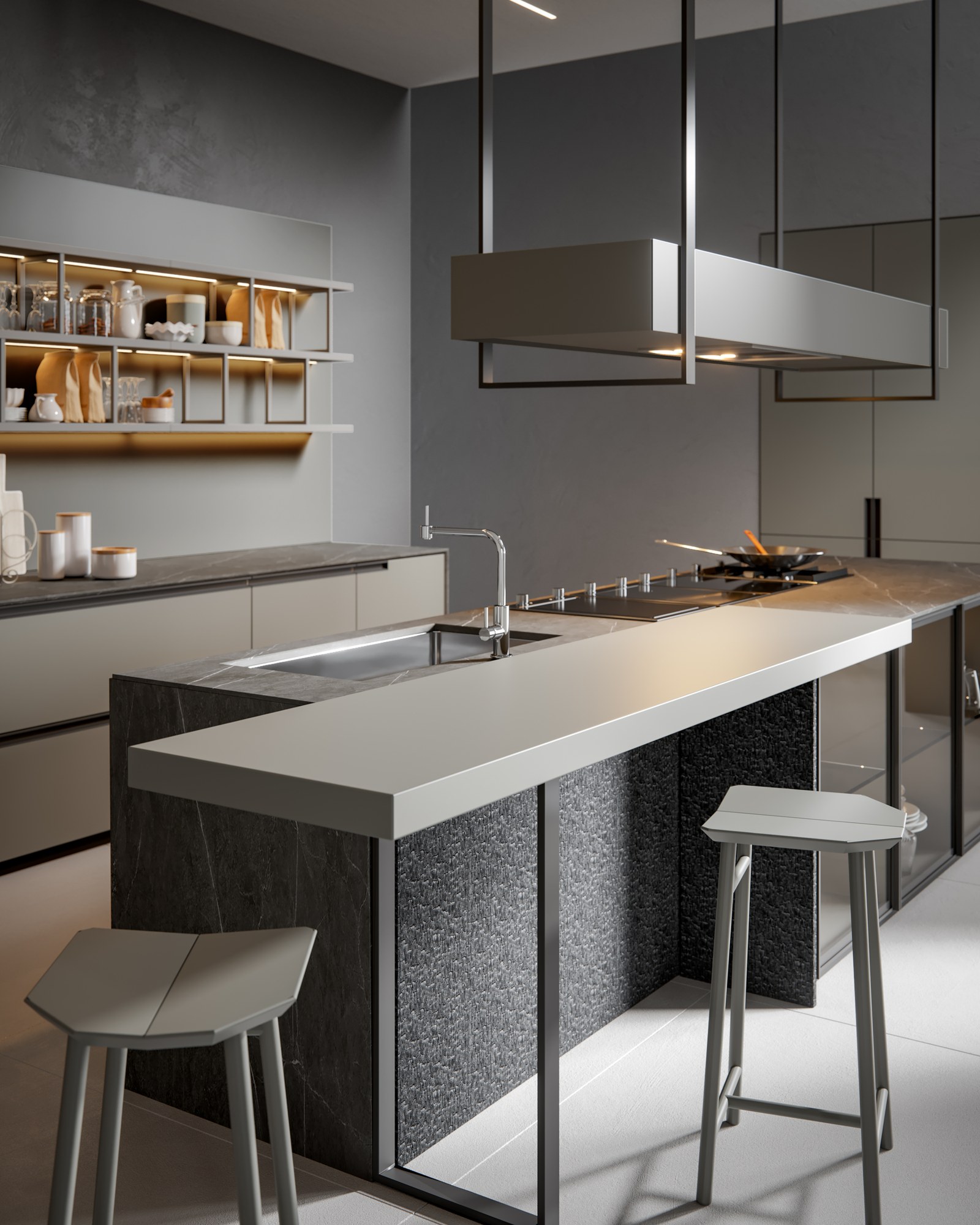 Modern Italian kitchen Scandola Mobili E03 – Moderna con isola
