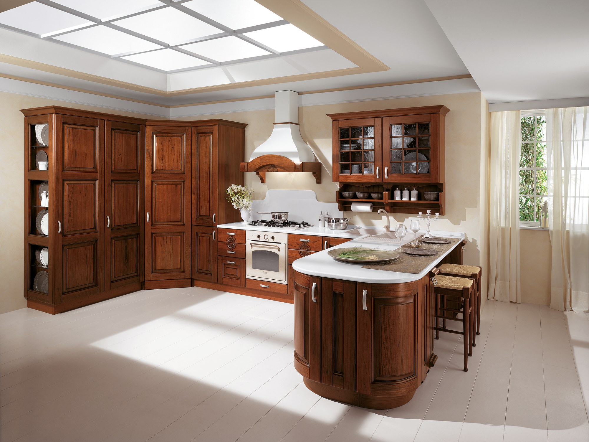 Κλασική ιταλική κουζίνα Sira Cucine Eva — φινίρισμα Noce