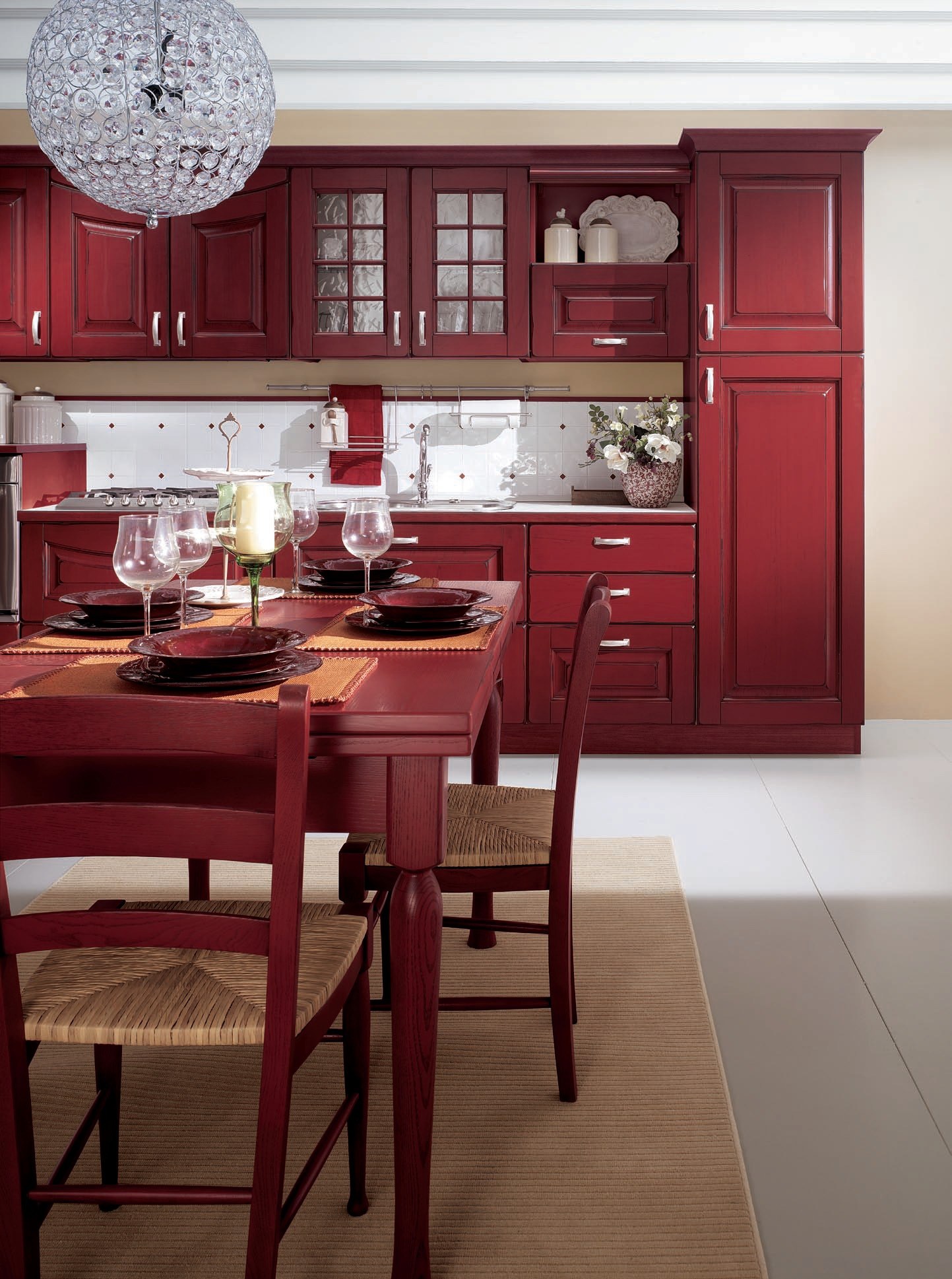 Sira Cucine Eva · Rosso Cina — Dining Room