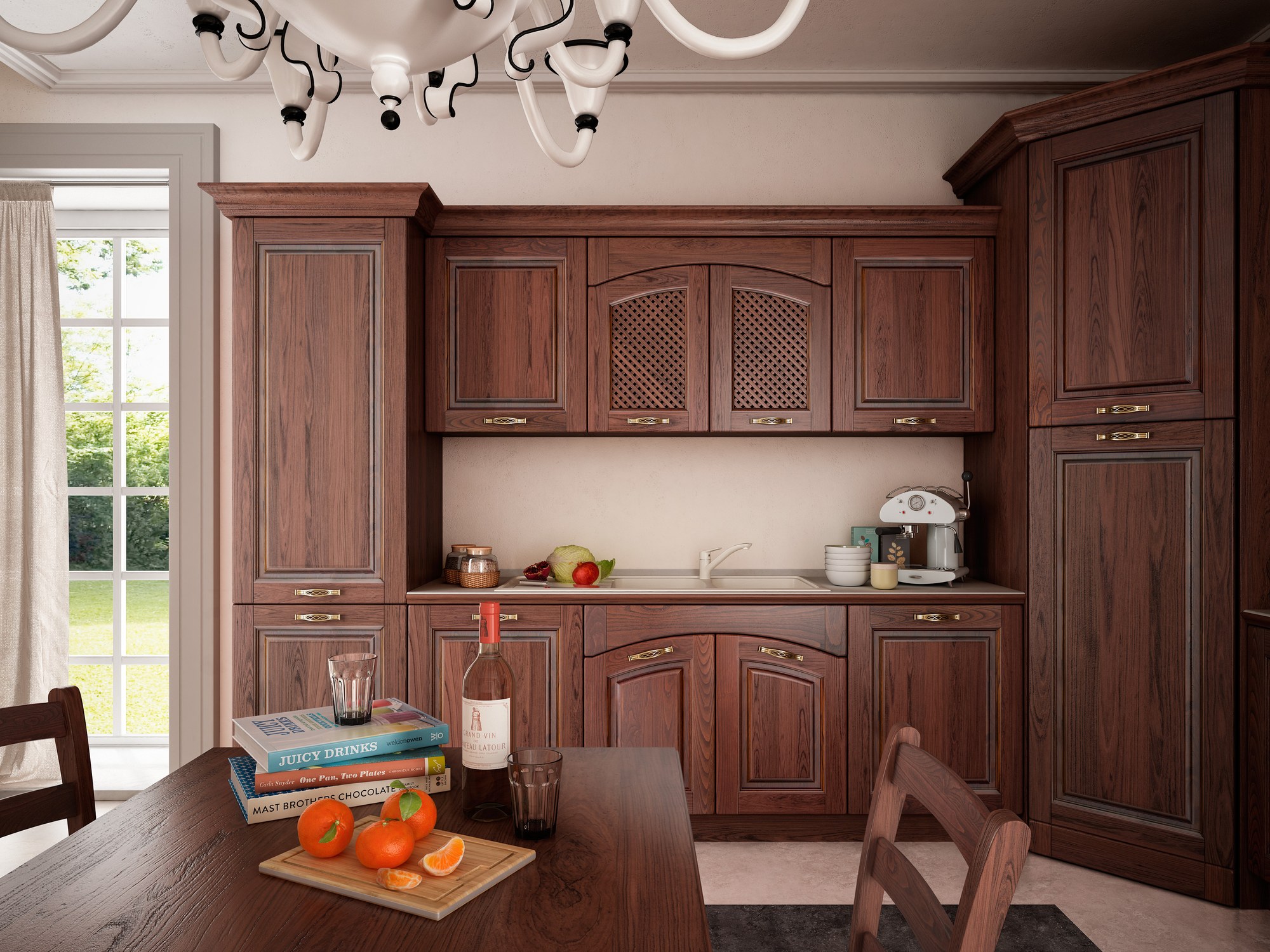 Sira Cucine Sofia · Noce Scuro — Γωνιακή Άποψη
