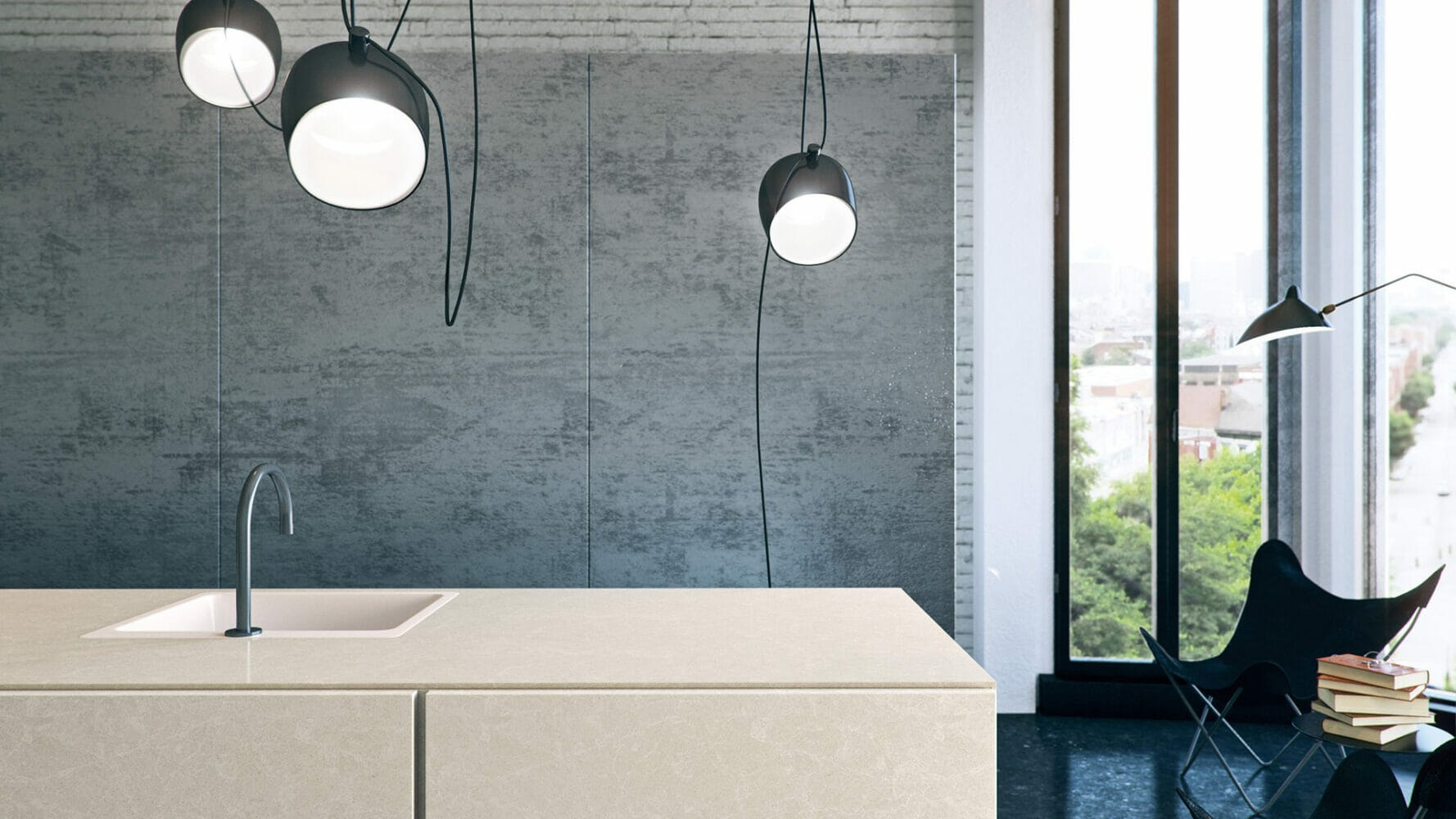 Caesarstone Cosmopolitan White — λεπτομέρεια