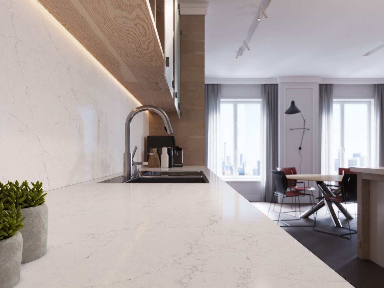 Caesarstone Dreamy Carrara — λεπτομέρεια