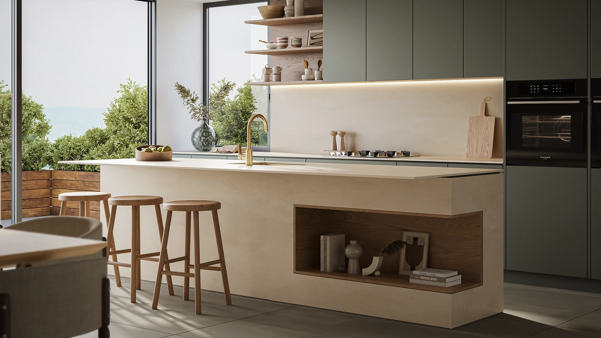 Caesarstone Lunaburst — σε χώρο