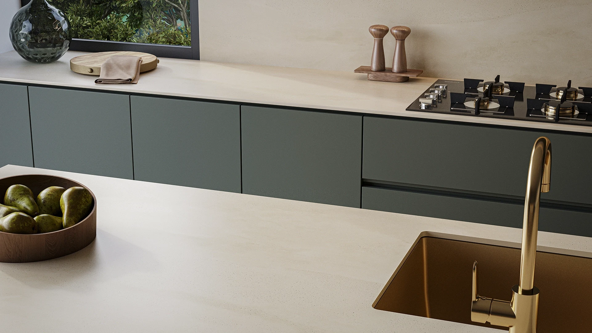 Caesarstone Lunaburst — σε χώρο