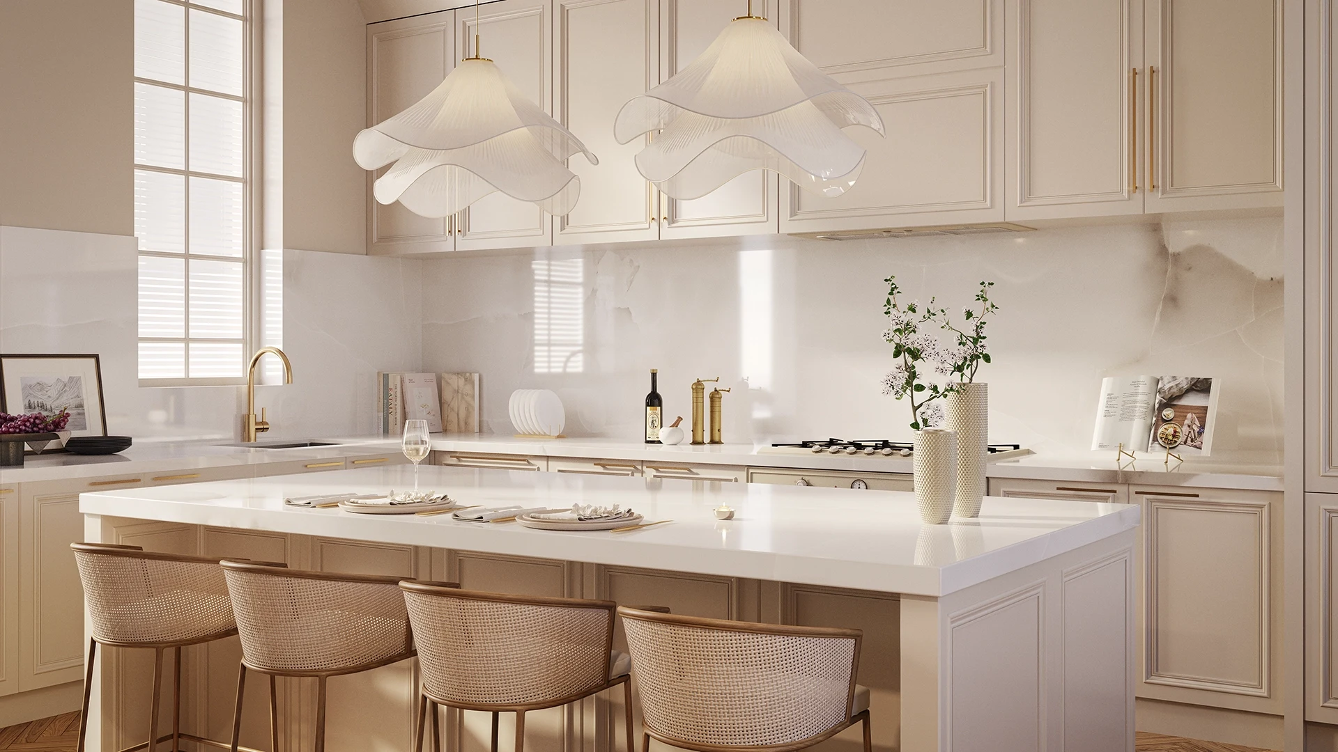 Caesarstone Moon ice — σε χώρο
