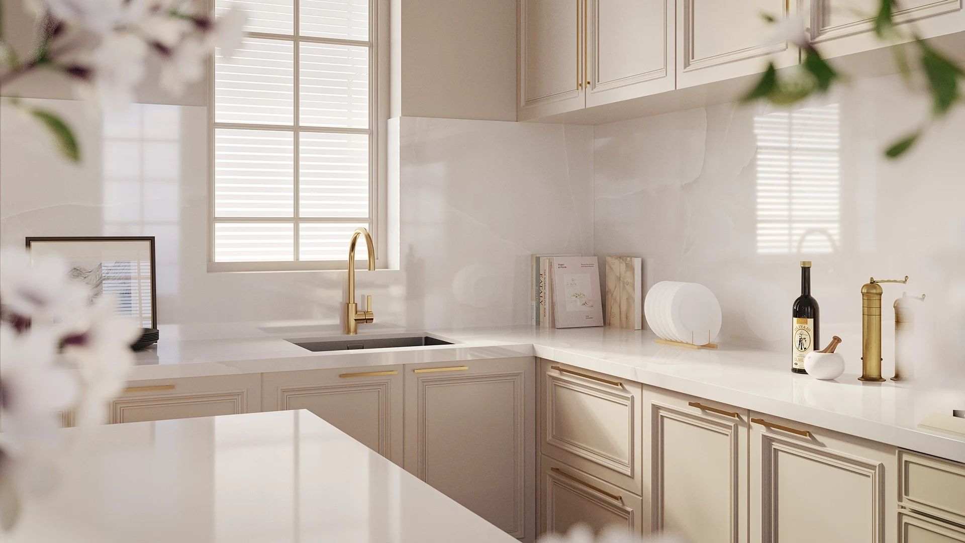 Caesarstone Moon ice — σε χώρο