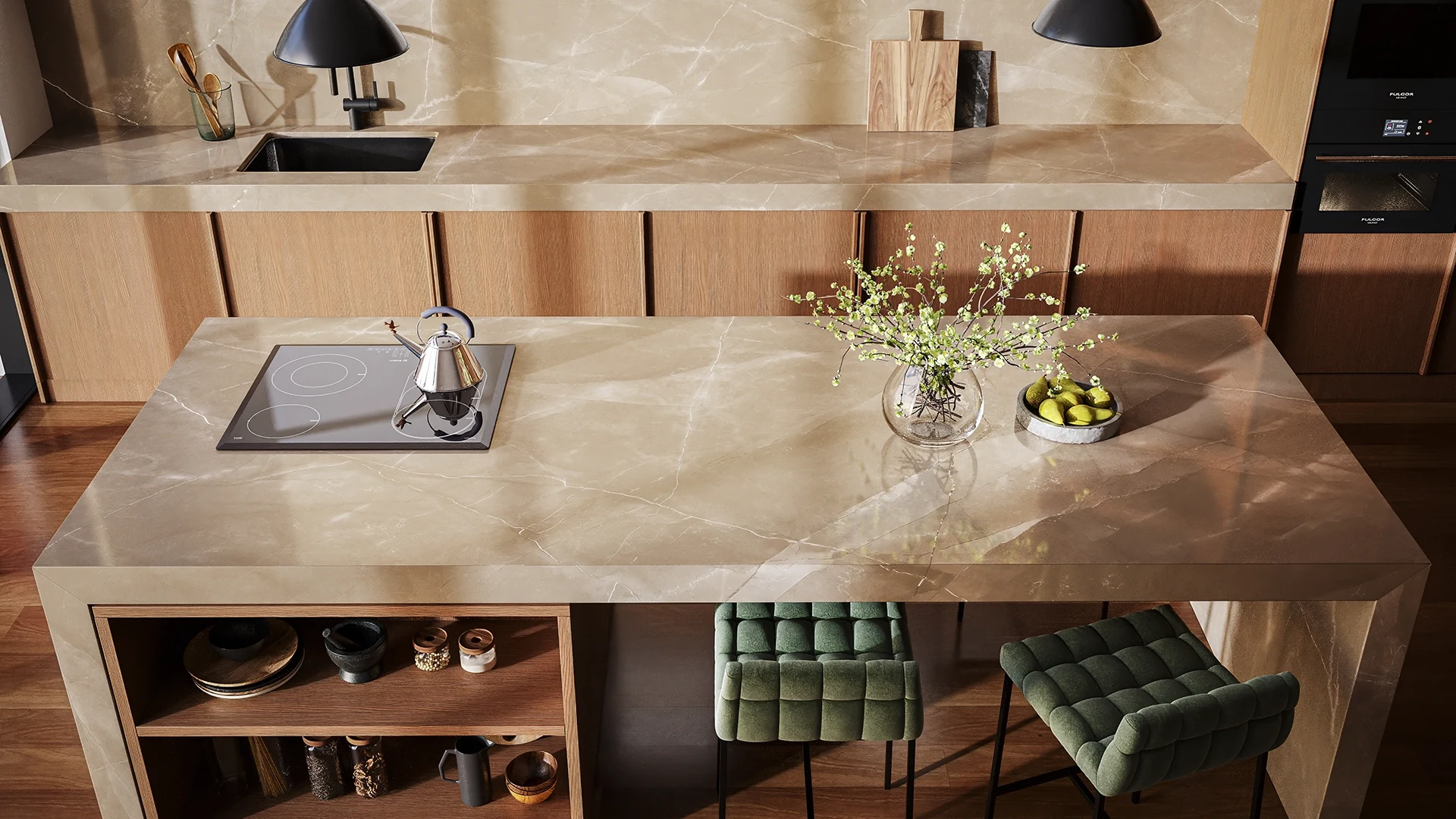 Caesarstone Sunset Stone — σε χώρο