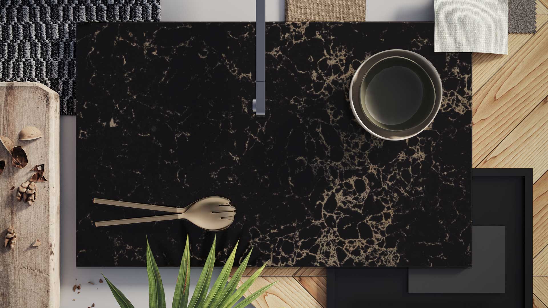 Caesarstone Vanilla Noir — λεπτομέρεια